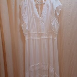 J. Crew Womens Size 3X White Ruffle Tiered Midi Dress